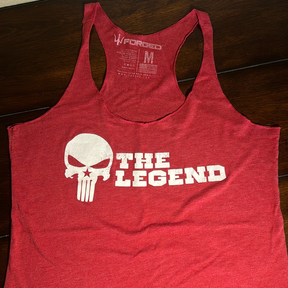 Forged Punisher Women’s Red Tank Top Medium